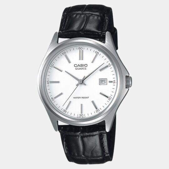Casio Enticer Men Quartz White Dial Analog Leather Watch A2300