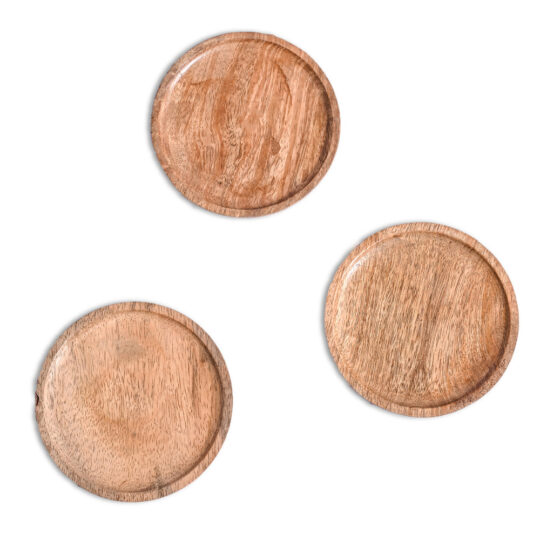 Ugaoo Wooden Plant Tray - Set of 3