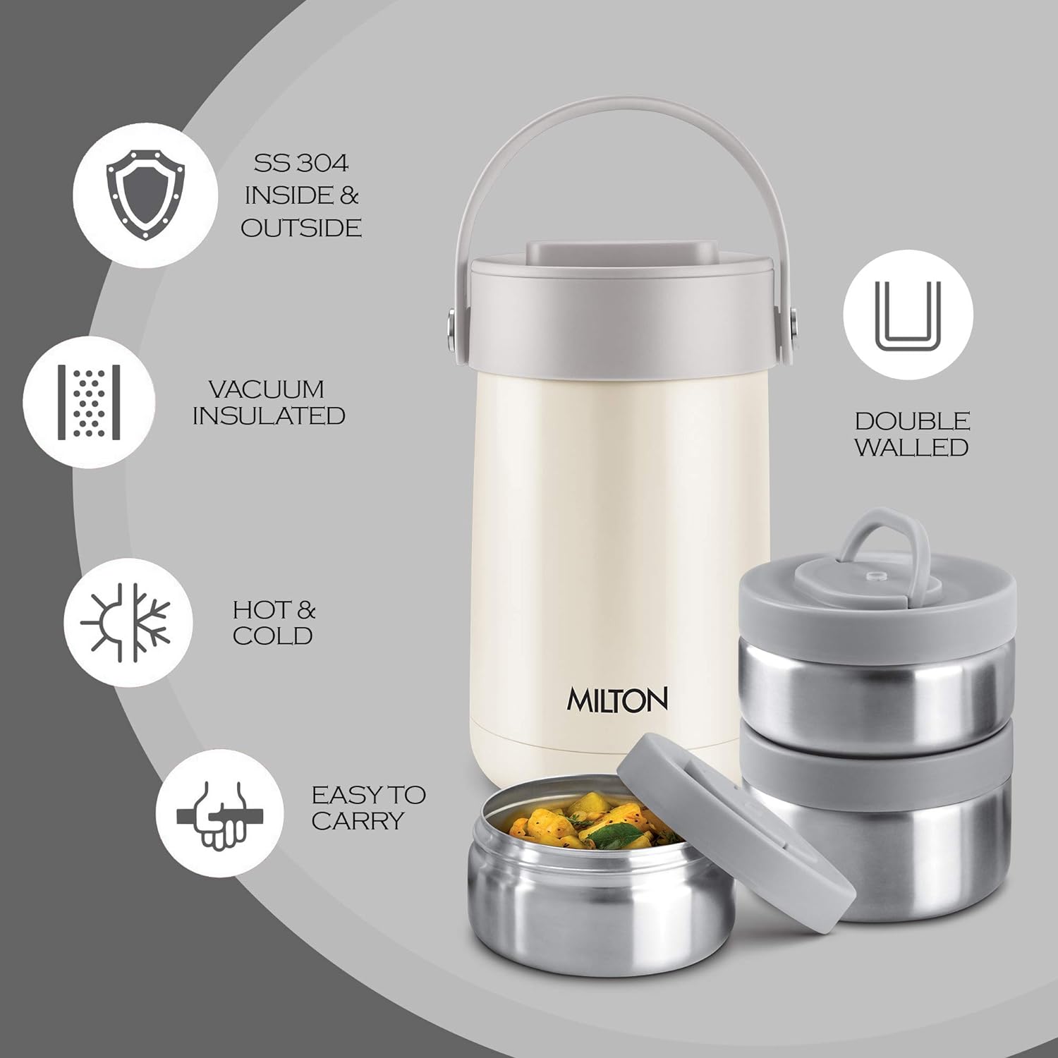 Glamour Thermosteel Stainless Steel Tiffin Box (Milton) - view 4