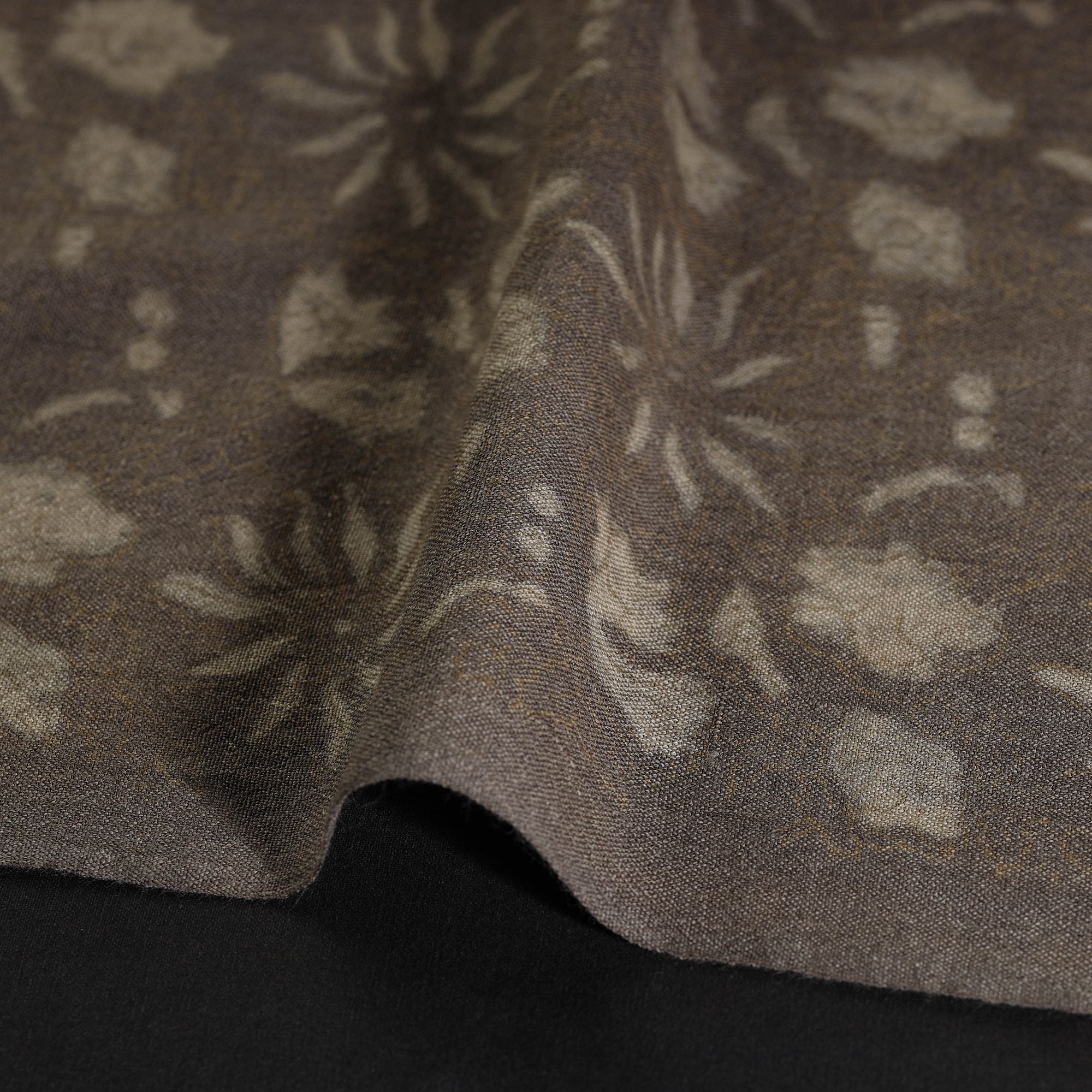 HAVELI CHRONICLES Brown - Pure Wool Handloom Akola Print Fabric 04 - view 3