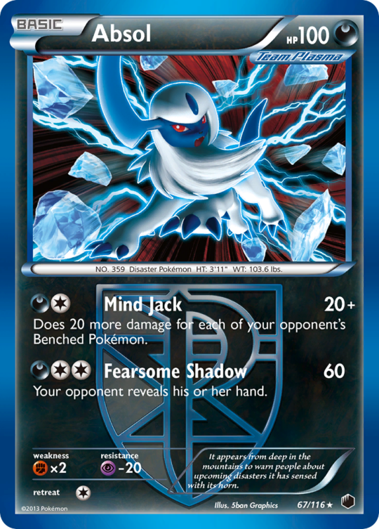 Rare holo bw9-67 – Pokémon Absol - Theme Deck - 67/116 - Rare Holo [bw9-67] [Non-Holo] - Absol - Theme Deck - 67/116 - Rare Holo