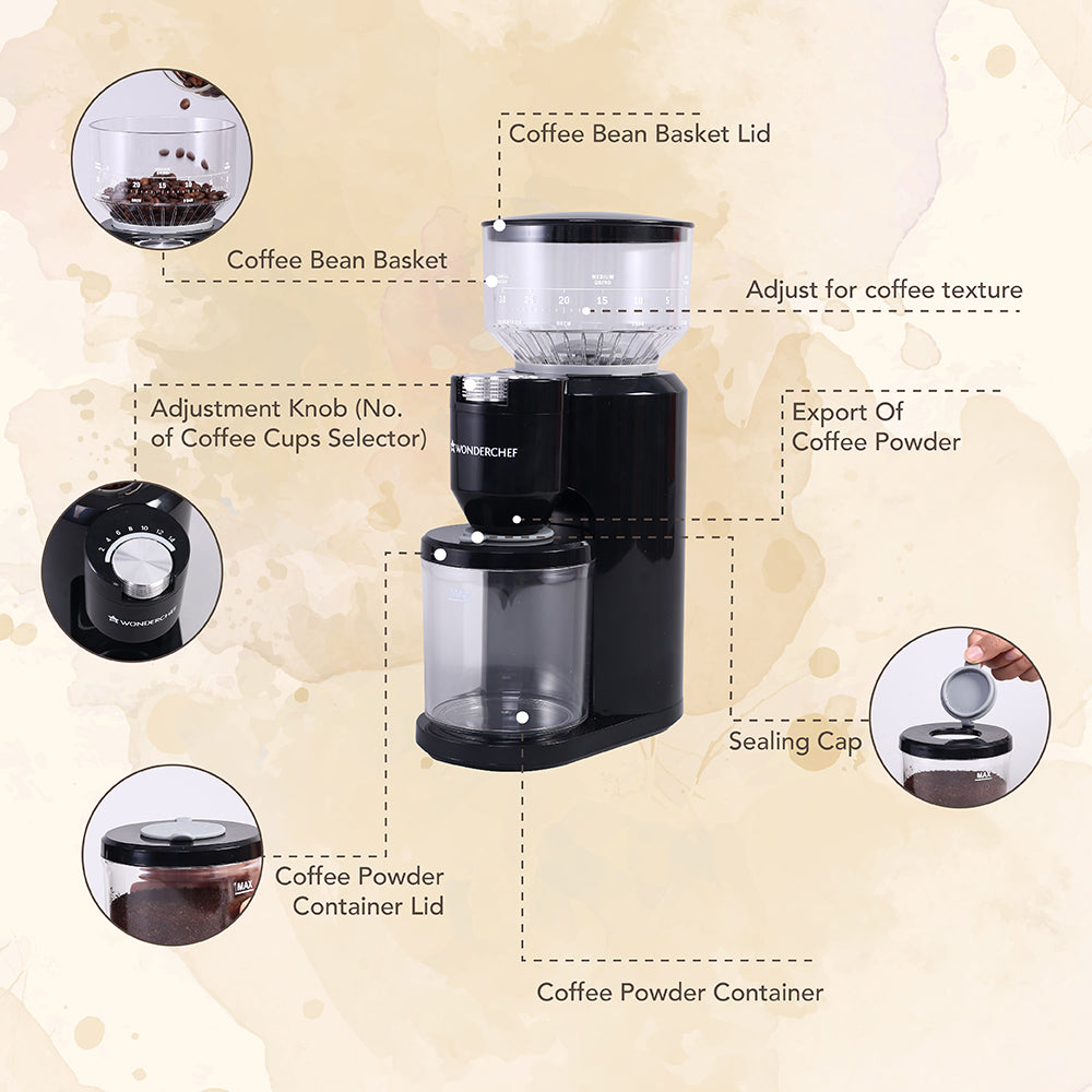 Wonderchef Renewed Regalia Electric Coffee Grinder - view 4