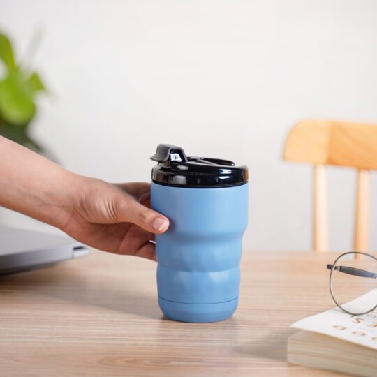 Nestasia Brewster Easy Sip Copper Insulated Travel Mug Azure Blue 355ml - view 2