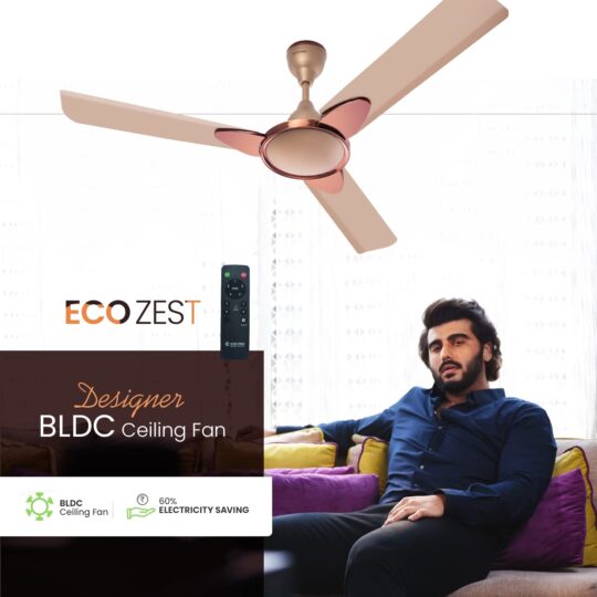 Candes Eco Zest Energy saving Designer 1200 mm / 48 inch Anti-Rust BLDC Ceiling Fan With Remote (2 Years Warranty) (Broken Gold) - view 2
