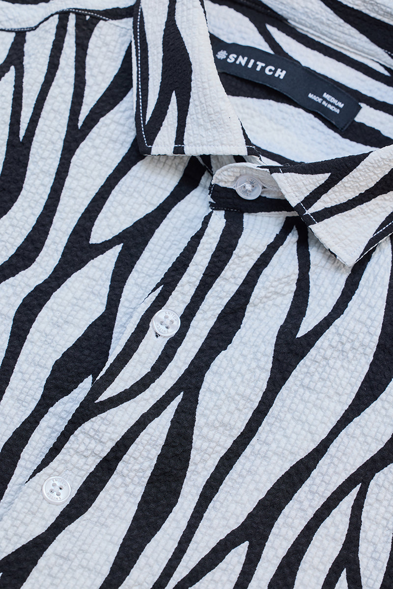 SNITCH White Abstract Printed Shirt - view 2