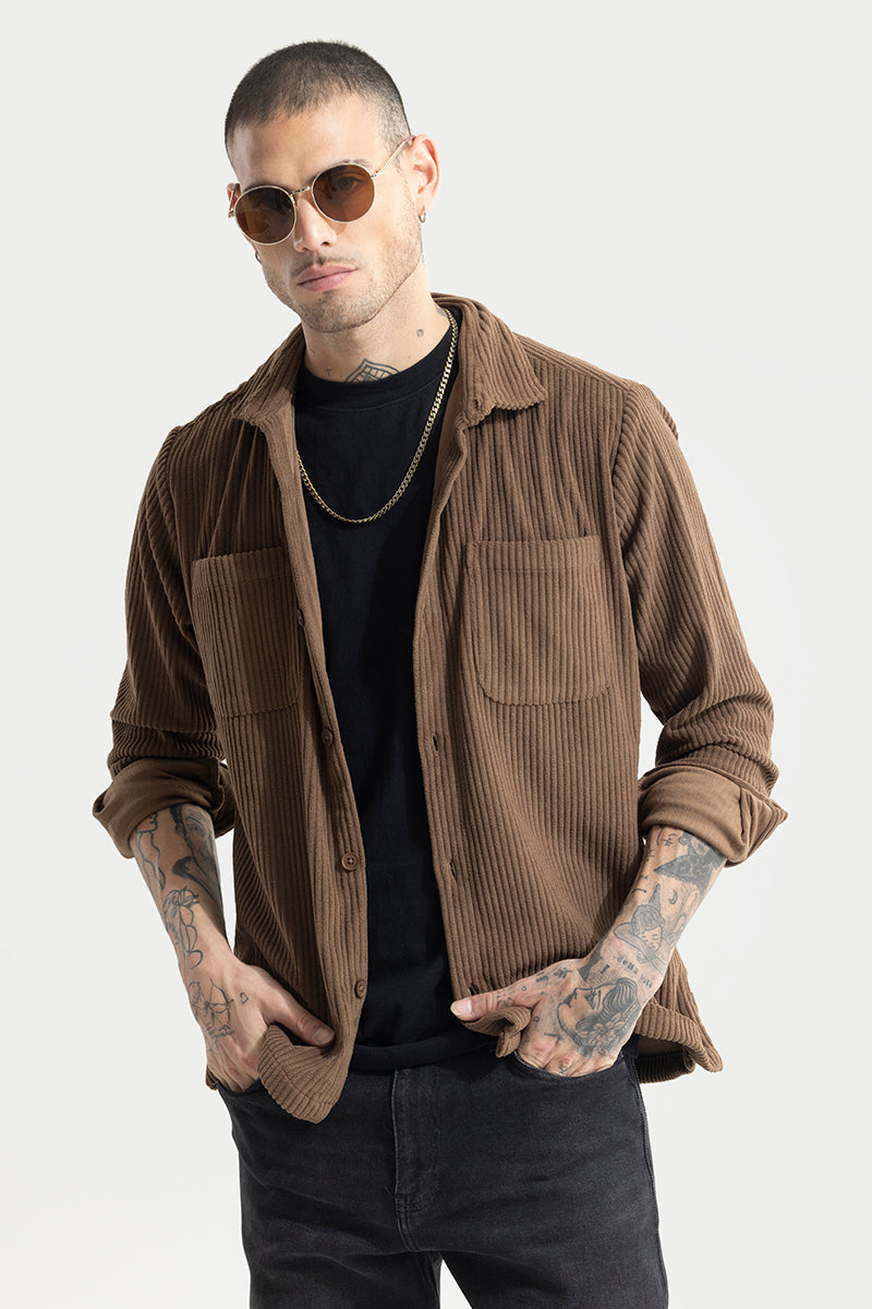 SNITCH Cozy Cord Brown Shirt - view 4