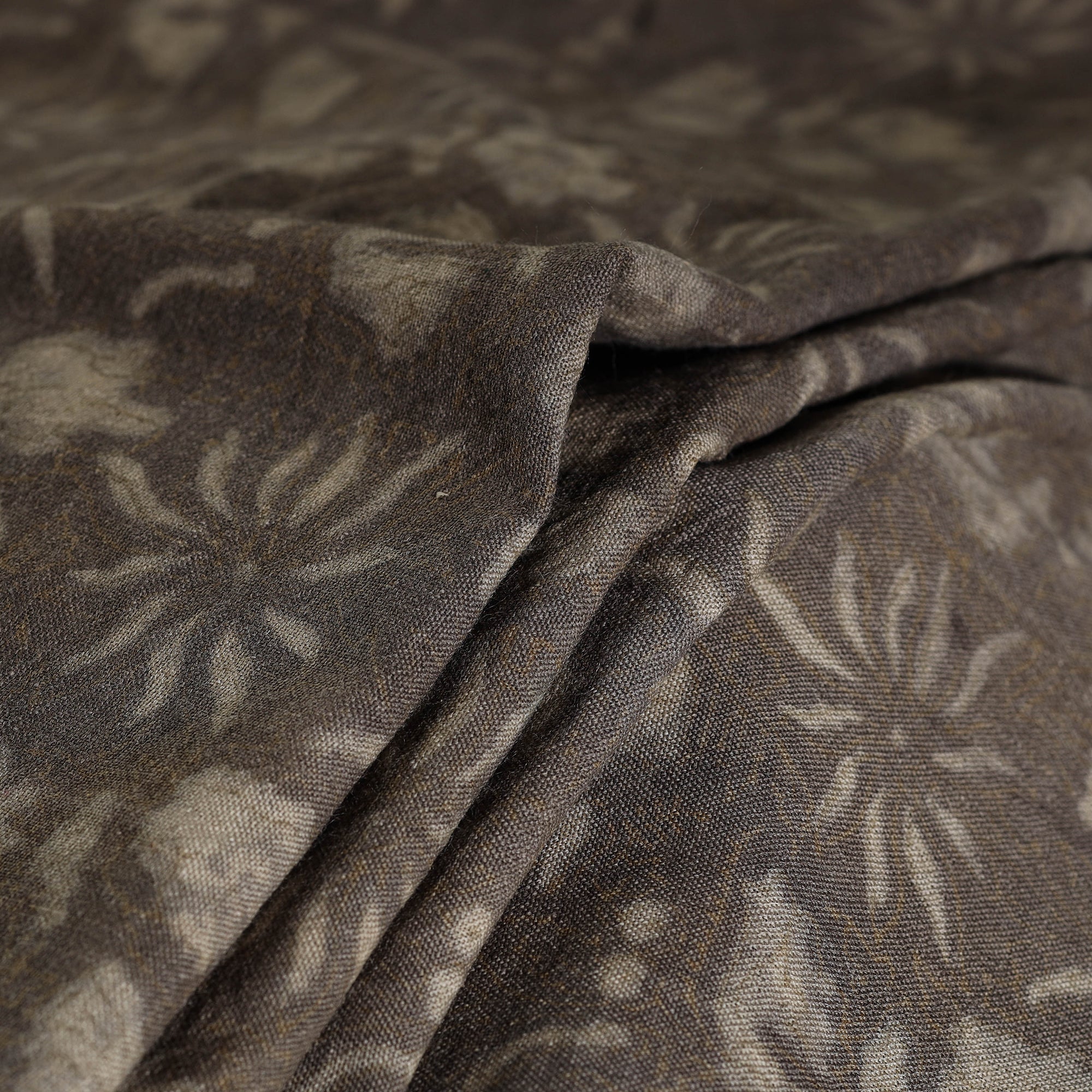 HAVELI CHRONICLES Brown - Pure Wool Handloom Akola Print Fabric 04 - view 2