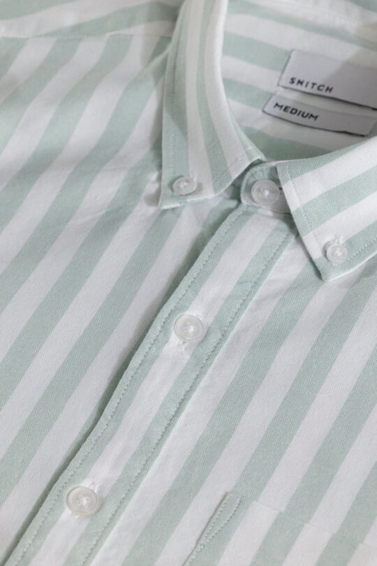 SNITCH Pinstripe Green Shirt - view 2