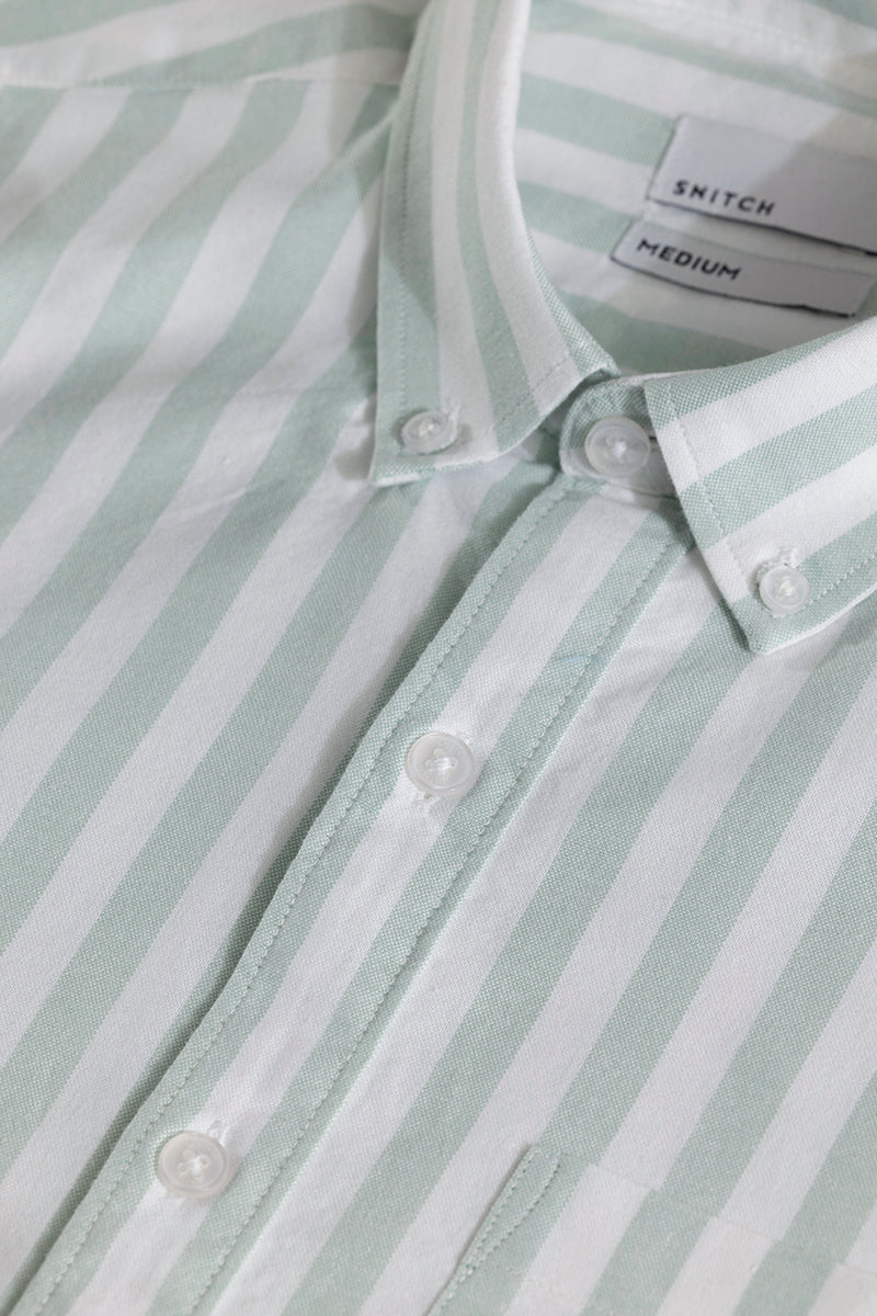 SNITCH Pinstripe Green Shirt - view 2