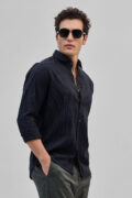SNITCH Black Mini Checks Slim Fit Shirt
