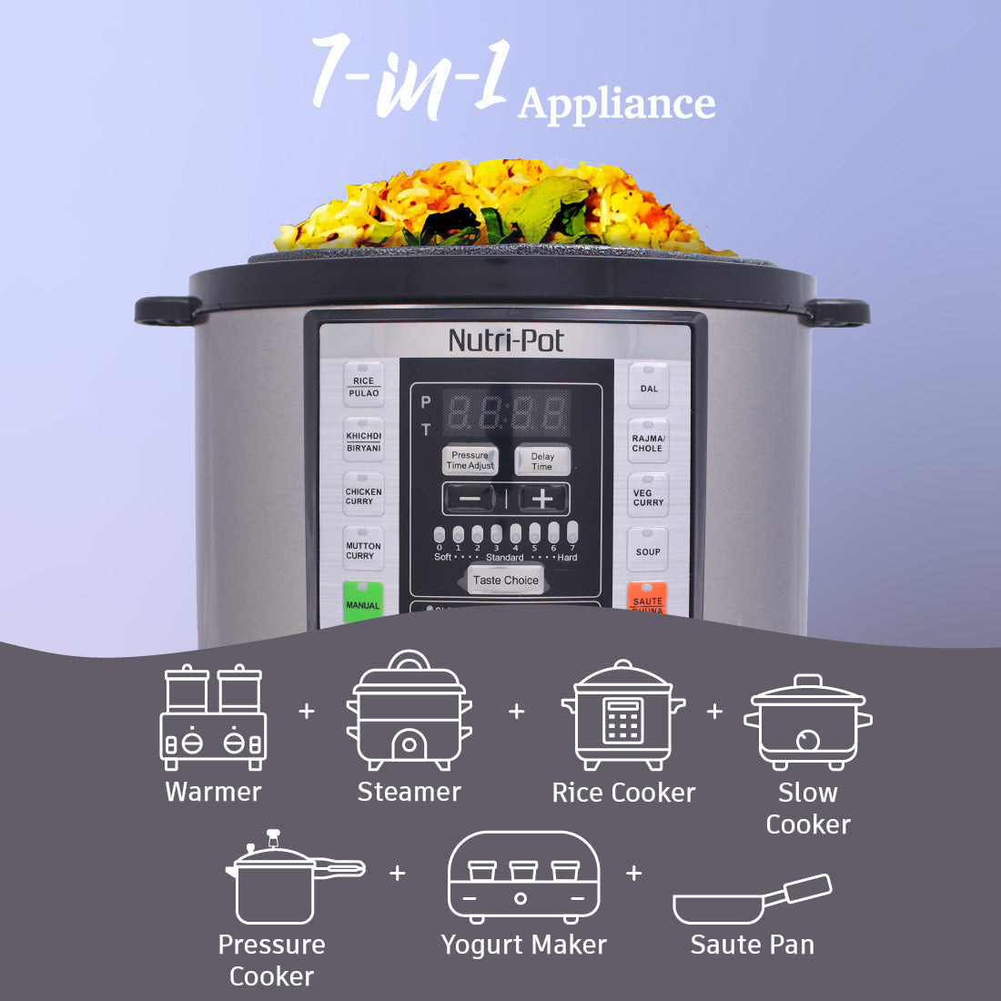 Wonderchef Renewed Nutri-Pot | 3L | Electric Pressure Cooker with 7-in-1 Functions - view 3