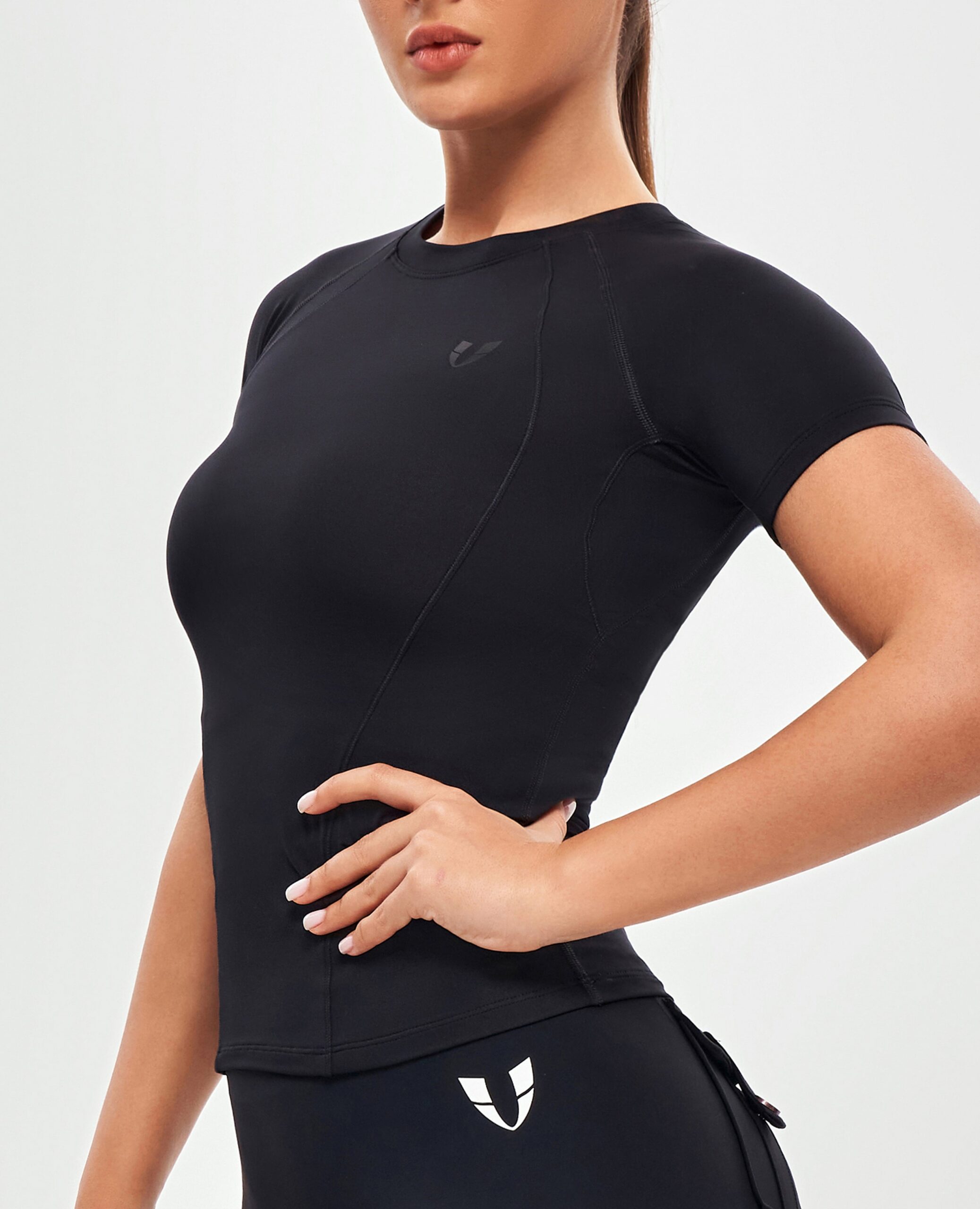 FIRM ABS Round Neck Athletic T-shirt - Black - view 3