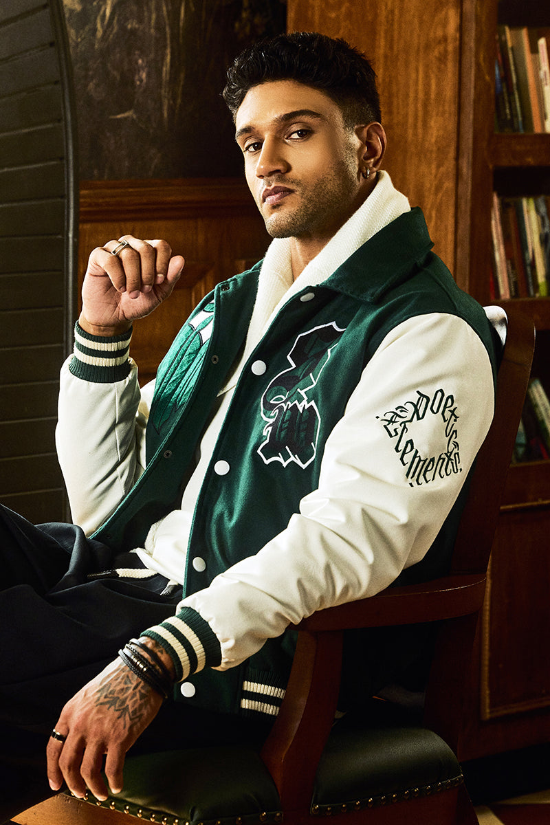 SNITCH Legends Anarchy Dark Green Varsity Jacket - view 3
