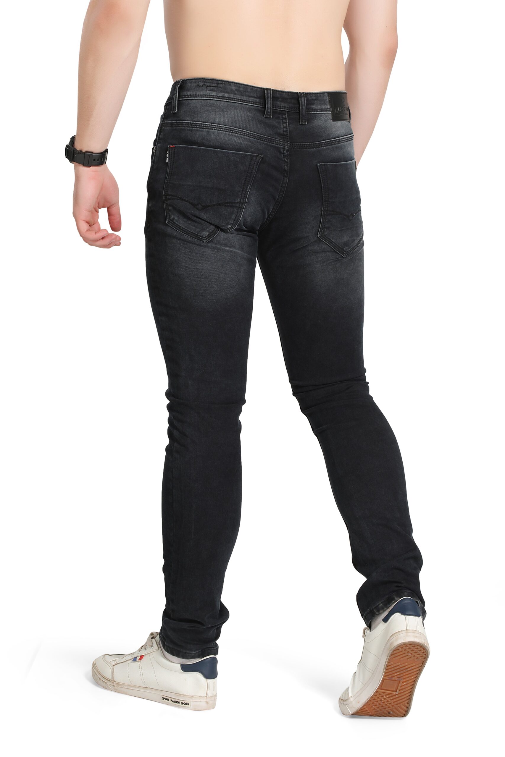 BLACKTREE MEN'S AUTUMN DARK COLOURED STRETCH VINTAGE CASUAL JEANS BT006..