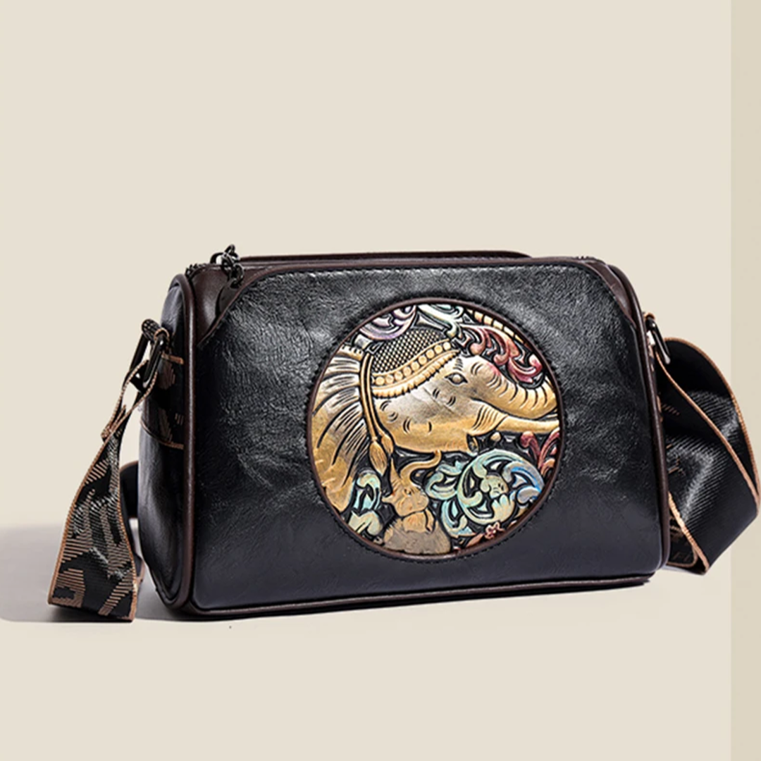 Peeperly Majestic Elephant Embroidery Sling Bag - view 2
