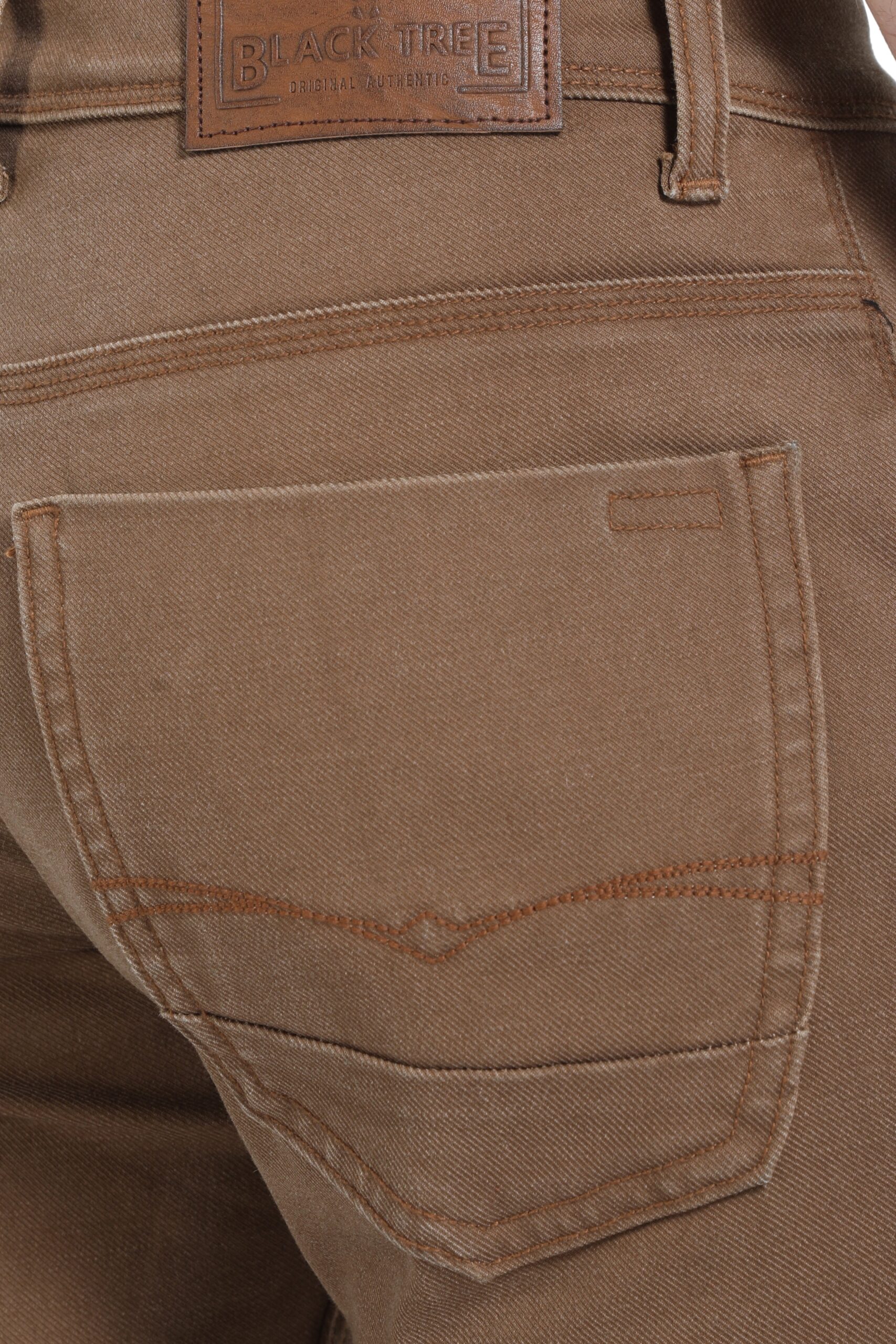 BLACKTREE TAN COLORED JEANS FOR MEN'S CASUAL SLIM-FIT BT008 B..