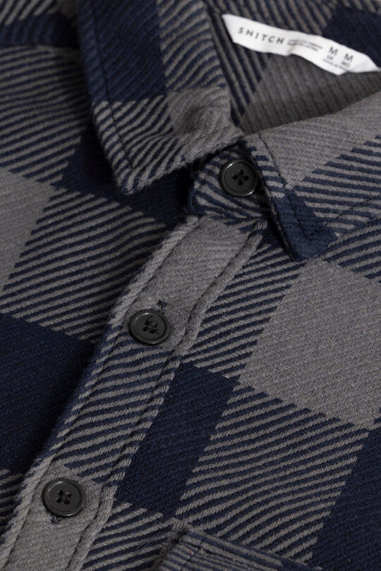 SNITCH Colossal Checks Navy Shirt - view 2