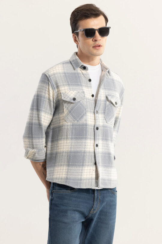 SNITCH Square Grid Grey Checks Shirt