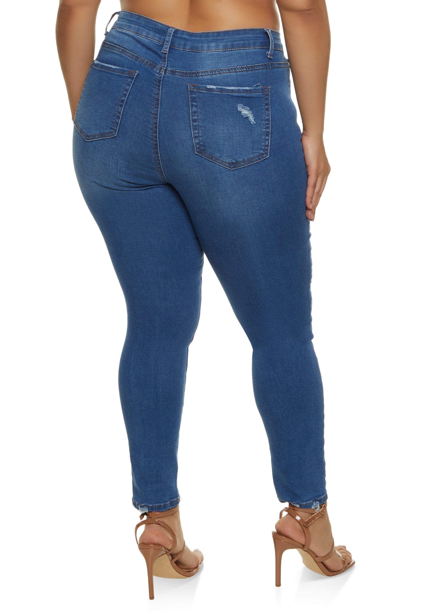 wax_jeans Plus Size WAX High Waisted Distressed Jeans - view 2