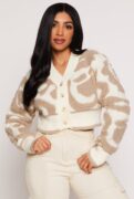 Daisy Tufted Knit Cropped Cardigan – Women's