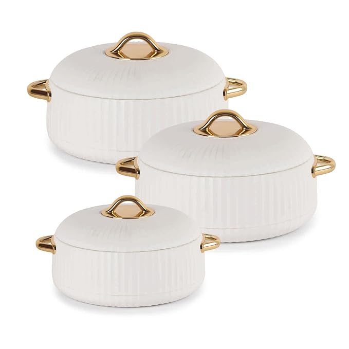 Cello Aurum Luxury Inner Stainless Steel Insulated Casserole Set | Set of 3 Pcs - view 7