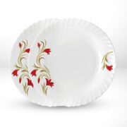 My Borosil Larah by Borosil Red Lily Noodle / Soup Plate Set