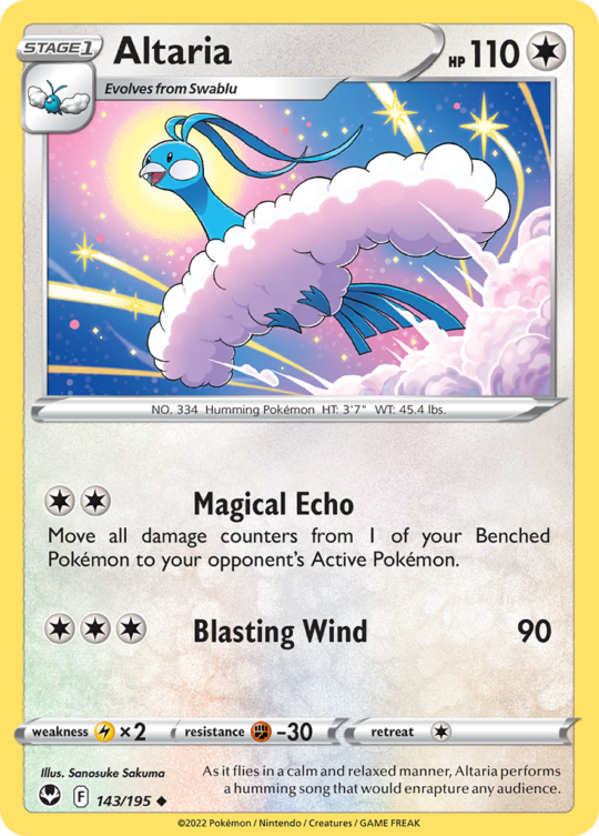 Uncommon swsh12-143 reverse – Pokémon Altaria - 143/195 - Uncommon [swsh12-143] [Reverse Holo] - Altaria - 143/195 - Uncommon