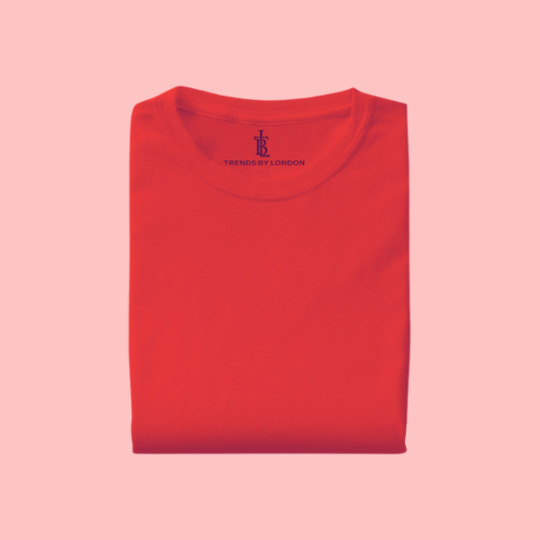 BlackTree Half Sleeves 180 GSM T-Shirts for Men Cotton (Red)