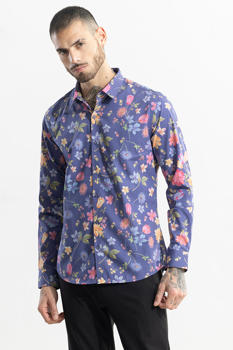 SNITCH Botanic Bloom Blue Shirt - view 8