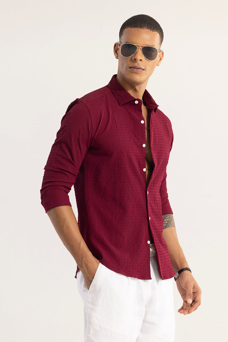 SNITCH AiryCheck Red Seer Sucker Shirt