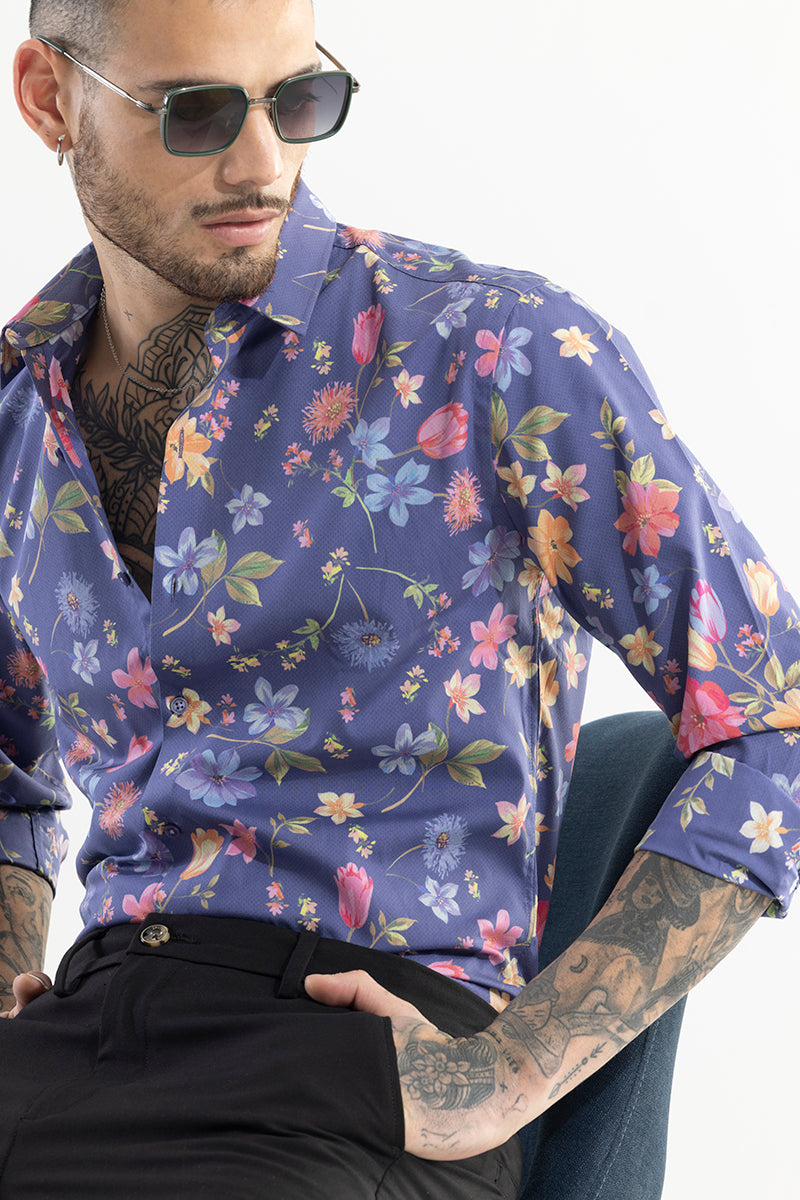 SNITCH Botanic Bloom Blue Shirt - view 6