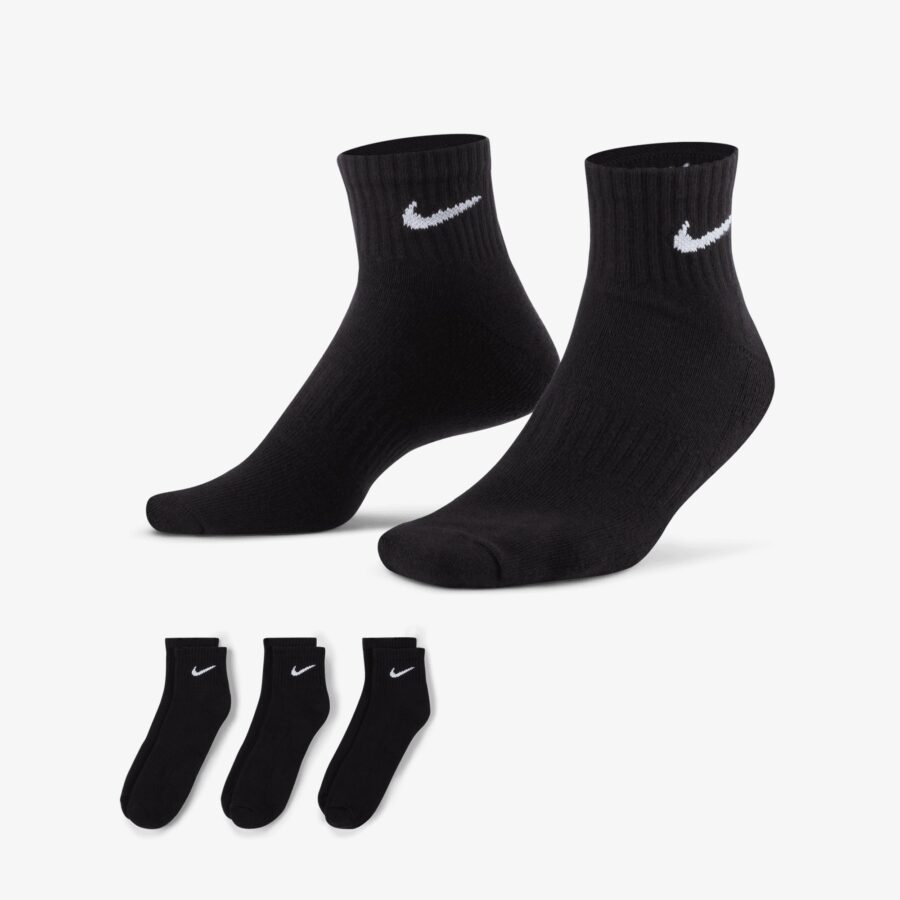 Nike | Everyday Cushioned Training Ankle Socks { Black/white