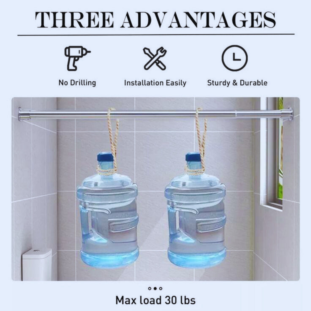 702f46 Drill-Free Clothes Drying Adjustable Rod 🦯 - view 4