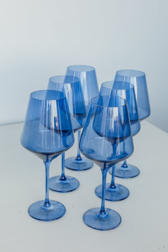Estelle Colored Glass Estelle Colored Wine Stemware - Set of 6 {Cobalt Blue} - view 2