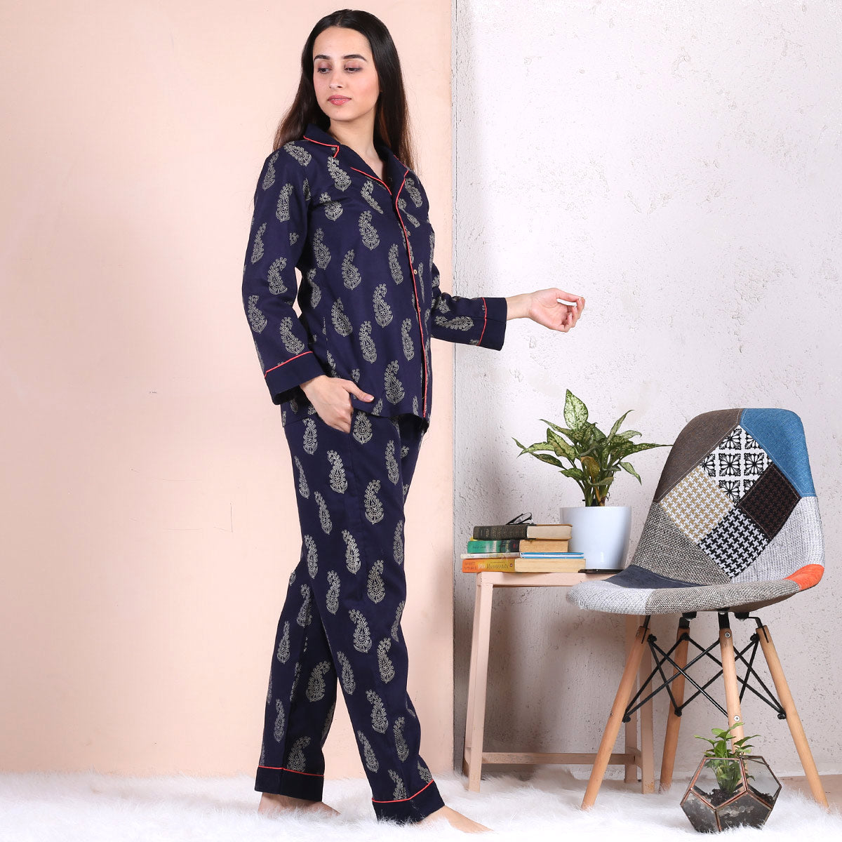 BlackTree Paisley Blue Pajama Set - view 4