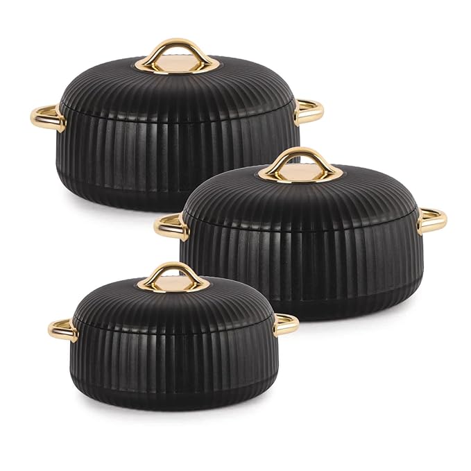 Cello Aurum Luxury Inner Stainless Steel Insulated Casserole Set | Set of 3 Pcs - view 5