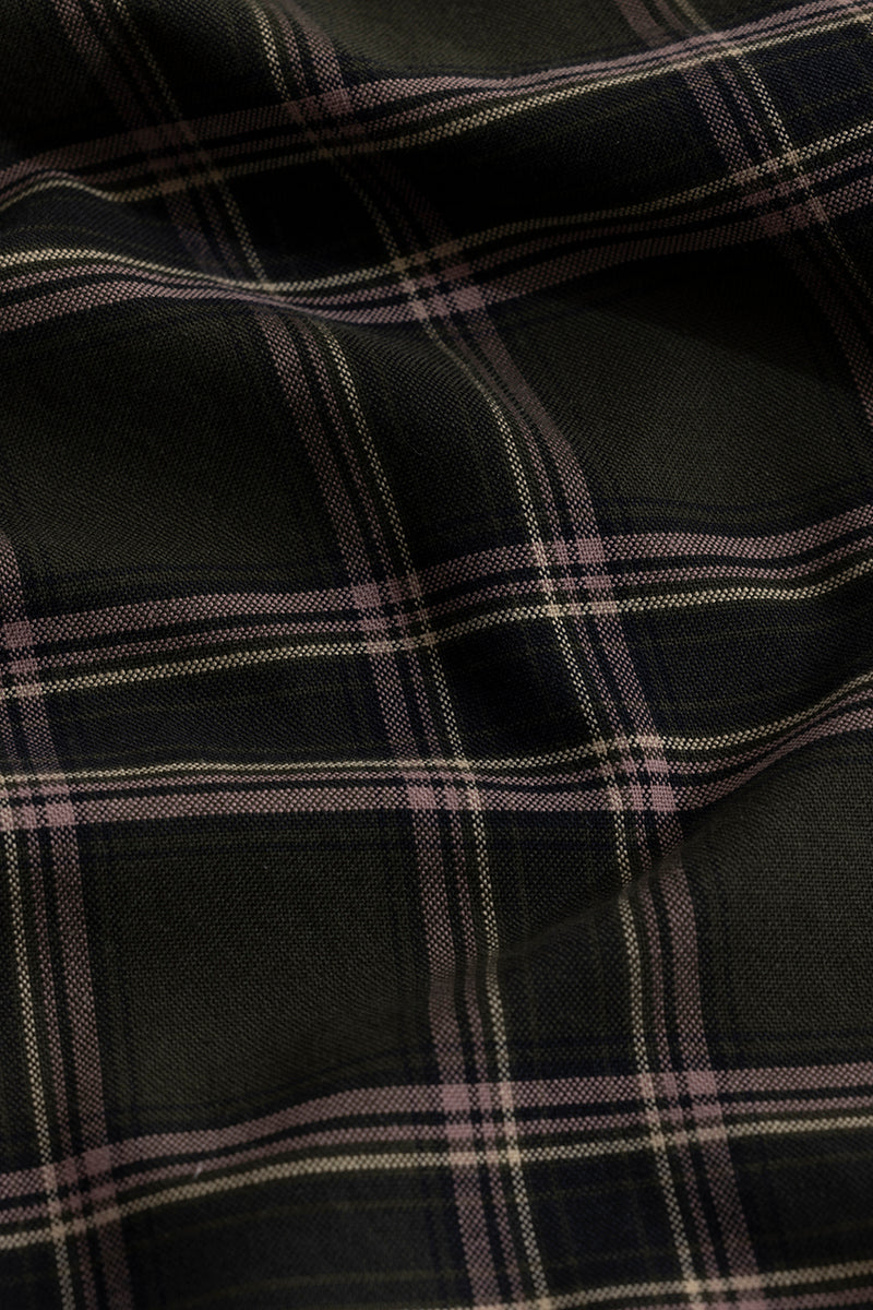 SNITCH Window Twist Olive Checks Shirt - view 8