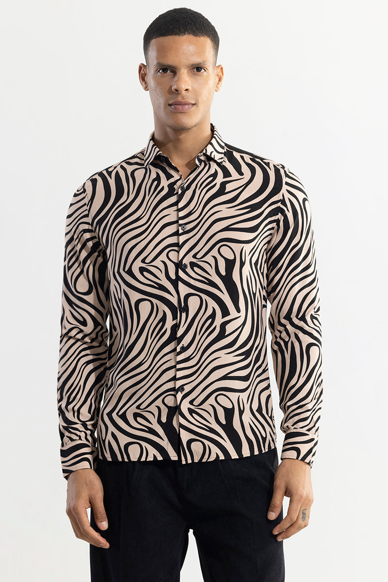 SNITCH Zebra Wave Beige Shirt - view 5