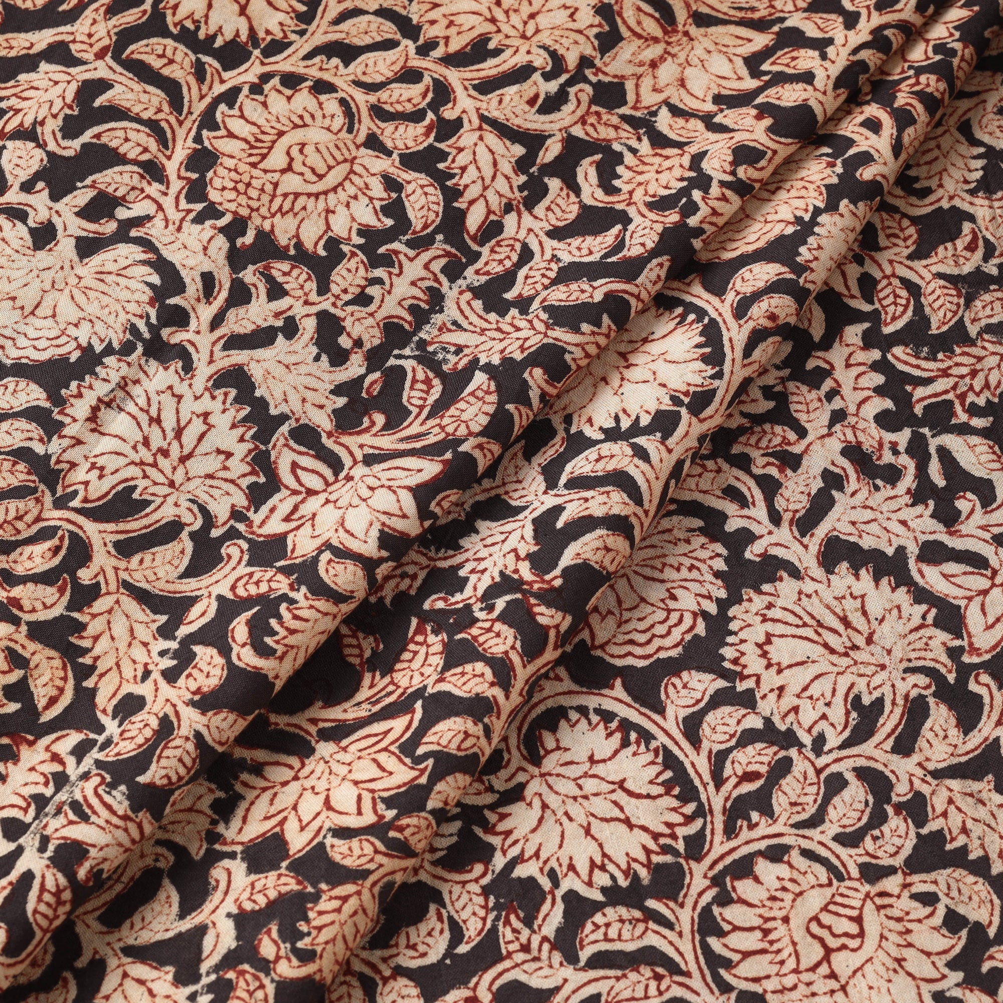 PITCHUKA SRINIVAS KALAMKARI PEDANA Black - Pedana Kalamkari Hand Block Printed Cotton Fabric - view 2