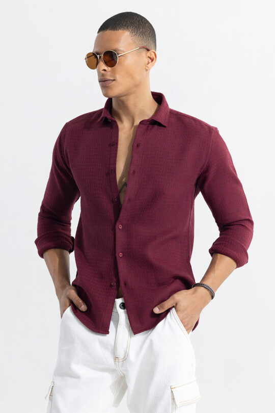 SNITCH RelaxKnit Maroon Shirt