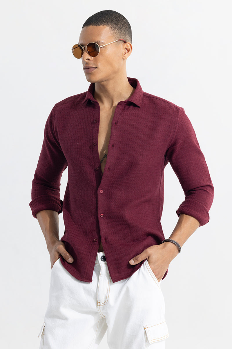 SNITCH RelaxKnit Maroon Shirt