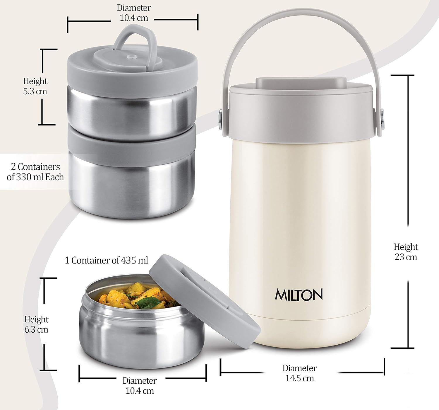 Glamour Thermosteel Stainless Steel Tiffin Box (Milton) - view 8