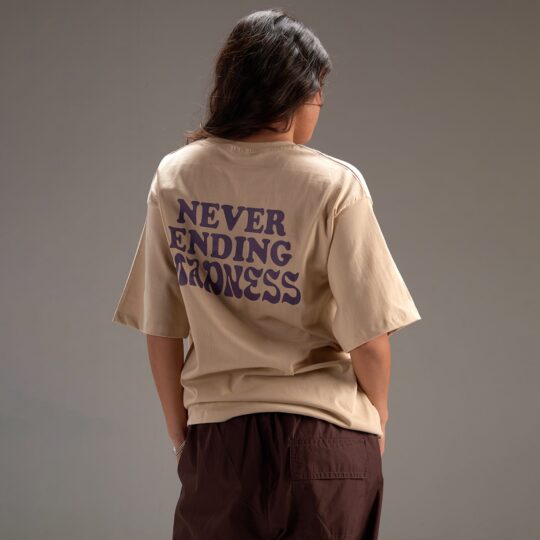 IZF " Never ending Madness " Beige Oversize T-shirt For Women - view 2
