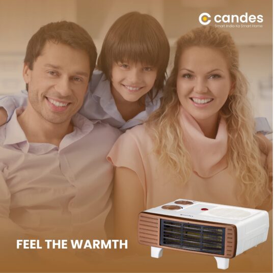 Candes BlowHot All in One Silent Blower Fan Room Heater (ABS Body, White, Brown) 2000 Watts - view 2