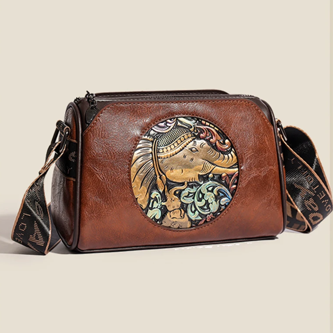 Peeperly Majestic Elephant Embroidery Sling Bag - view 3