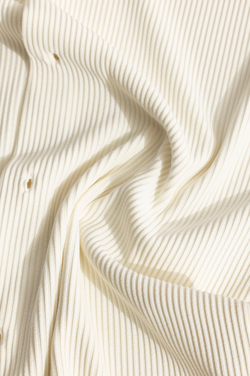 SNITCH Parallel Rib White Shirt - view 7