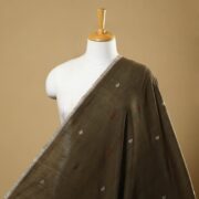 SOUTH KARGHA Brown - Handspun Handloom Natural Dyed Cotton Jamdani Fabric 37