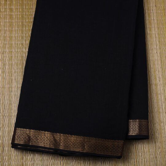 SOUTH KARGHA Black - Original Mangalagiri Handloom Cotton Zari Border Fabric 01 - view 2