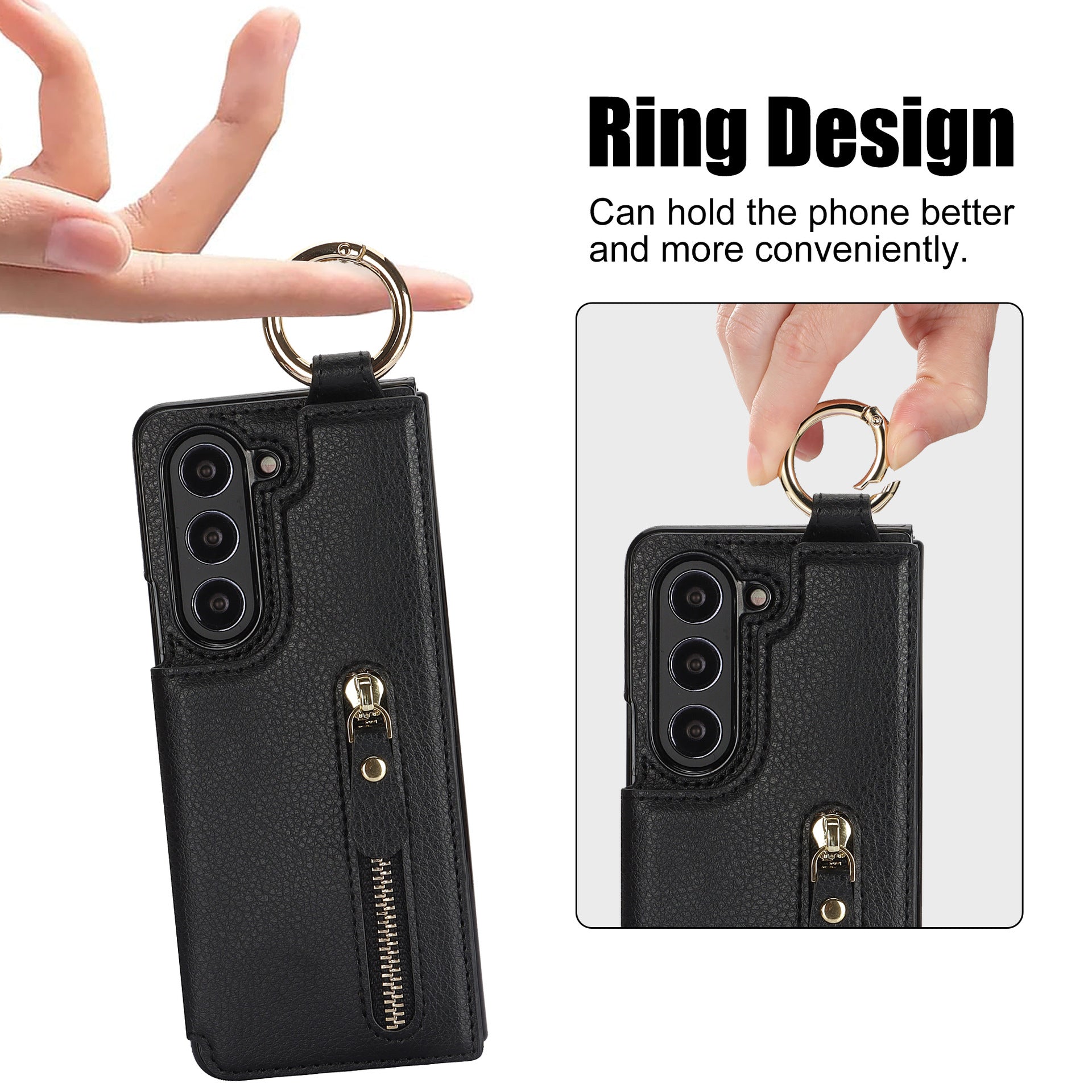 Million Cases Galaxy Z Fold6 Elegant Ring Buckle Leather Wallet Case - view 7