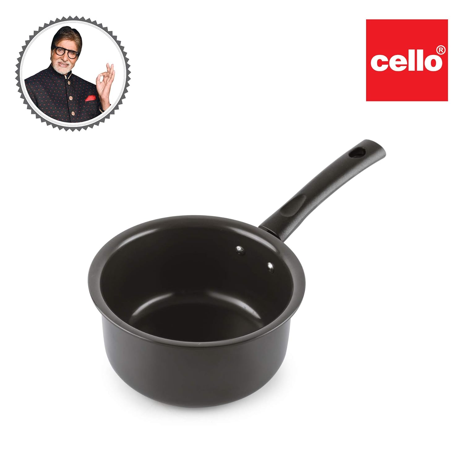Cello Hard Anodised Sauce Pan – Black - view 4